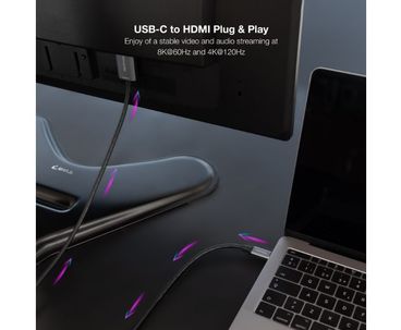 CONVERSOR USB-C A HDMI 2.1 8K 1.8M NEGRO NANOCABLE