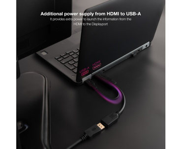 CONVERSOR DISPLAYPORT V1.2 A HDMI 2.0 20 CM NEGRO NANOCABLE