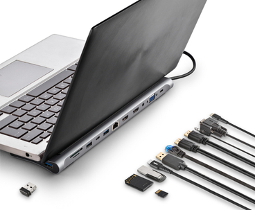 HUB 12 PUERTOS USB-C WONDERDOCK12 GRIS NGS