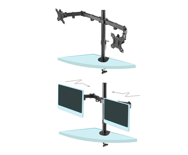 SOPORTE MESA 2 MONITORES 13''-32'' BLACK TOOQ